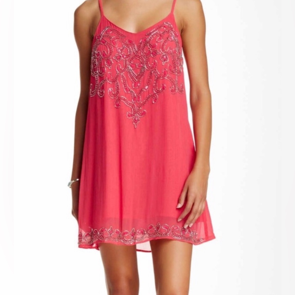 Raga Pink Embellished Mini Dress